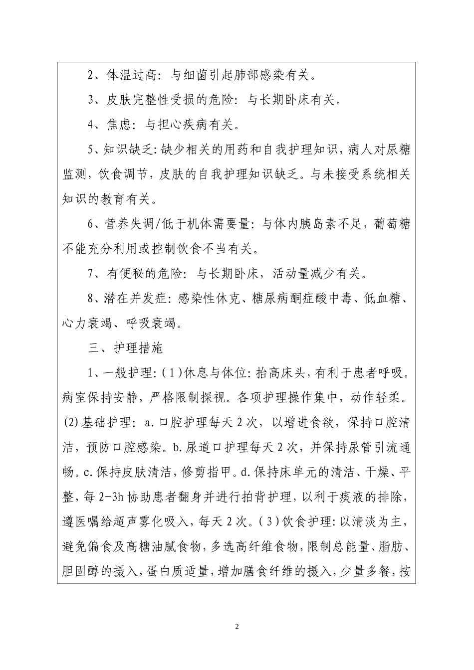 护理业务查房记录表[2]_第2页