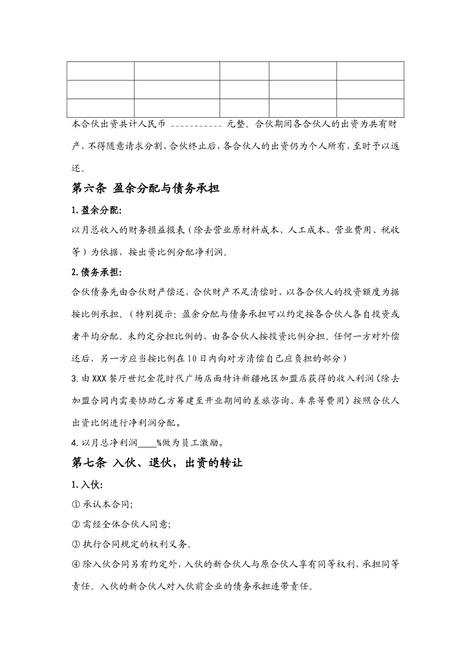 餐饮股东协议合同书_第2页