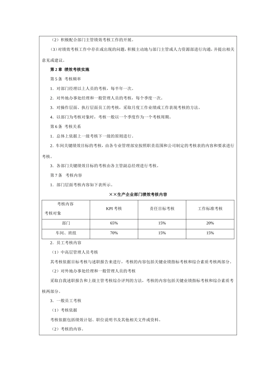 生产制造企业绩效考核制度设计方案_第3页