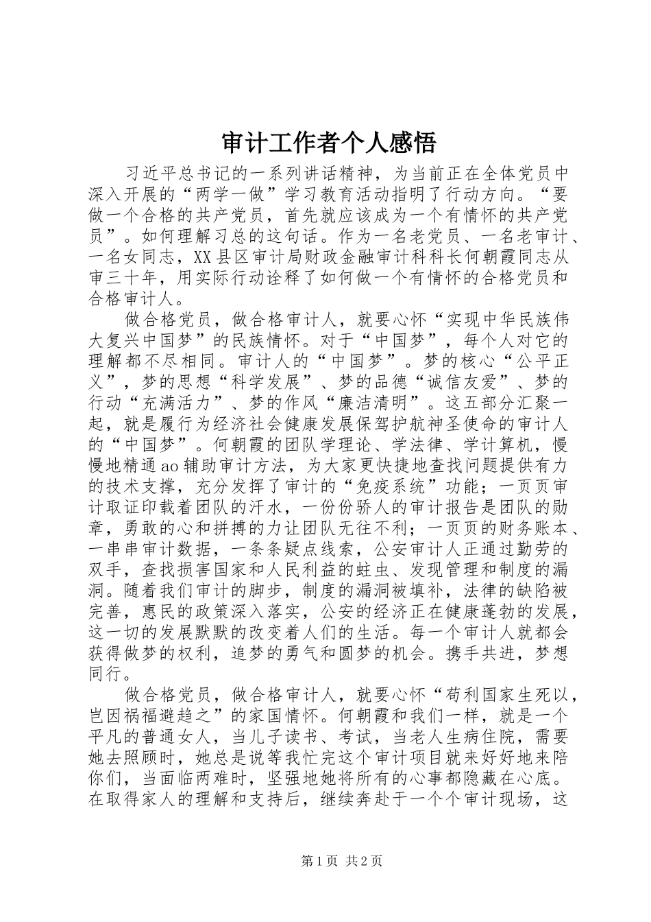 审计工作者个人感悟_第1页