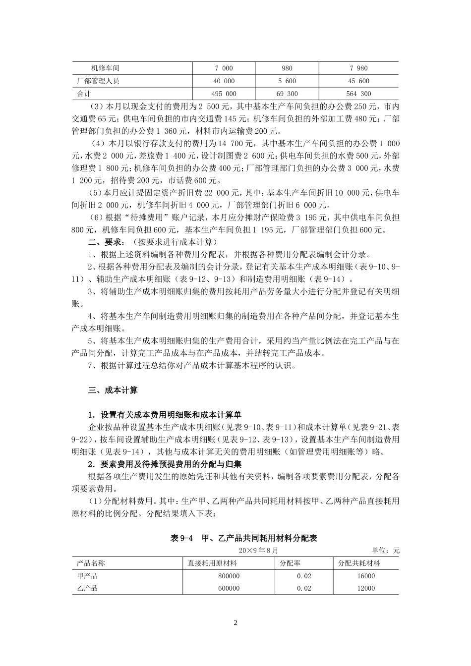 成本会计品种法案例_第2页