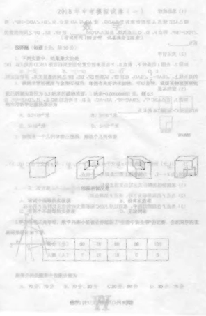 九年级数学下学期第一次模拟(期中)试卷(pdf) 河南省南阳市唐河县九年级数学下学期第一次模拟(期中)试卷(pdf)