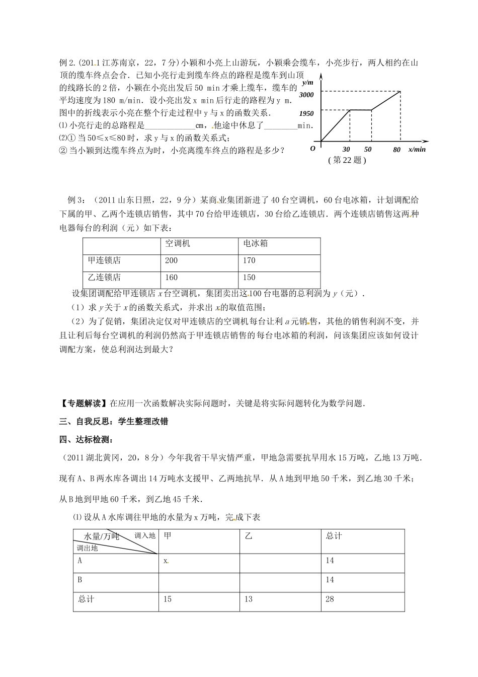 九年级数学(一次函数)复习检测(2)试卷_第2页