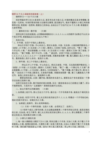 钢琴24个大小调音阶的规律表
