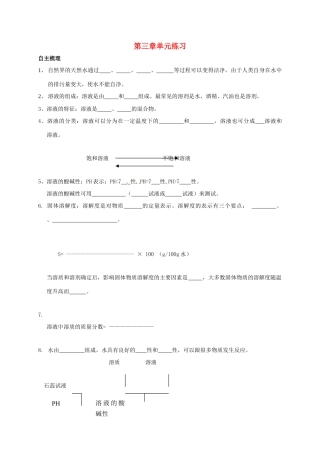 九年级化学上册 3 走进溶液世界校本作业(新版)沪教版试卷