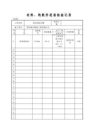 材料进场报验表