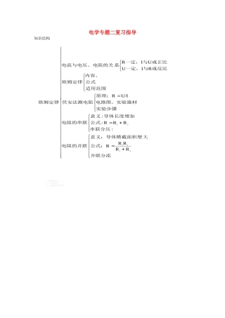 中考物理知识结构复习2 电学专题二复习指导试卷