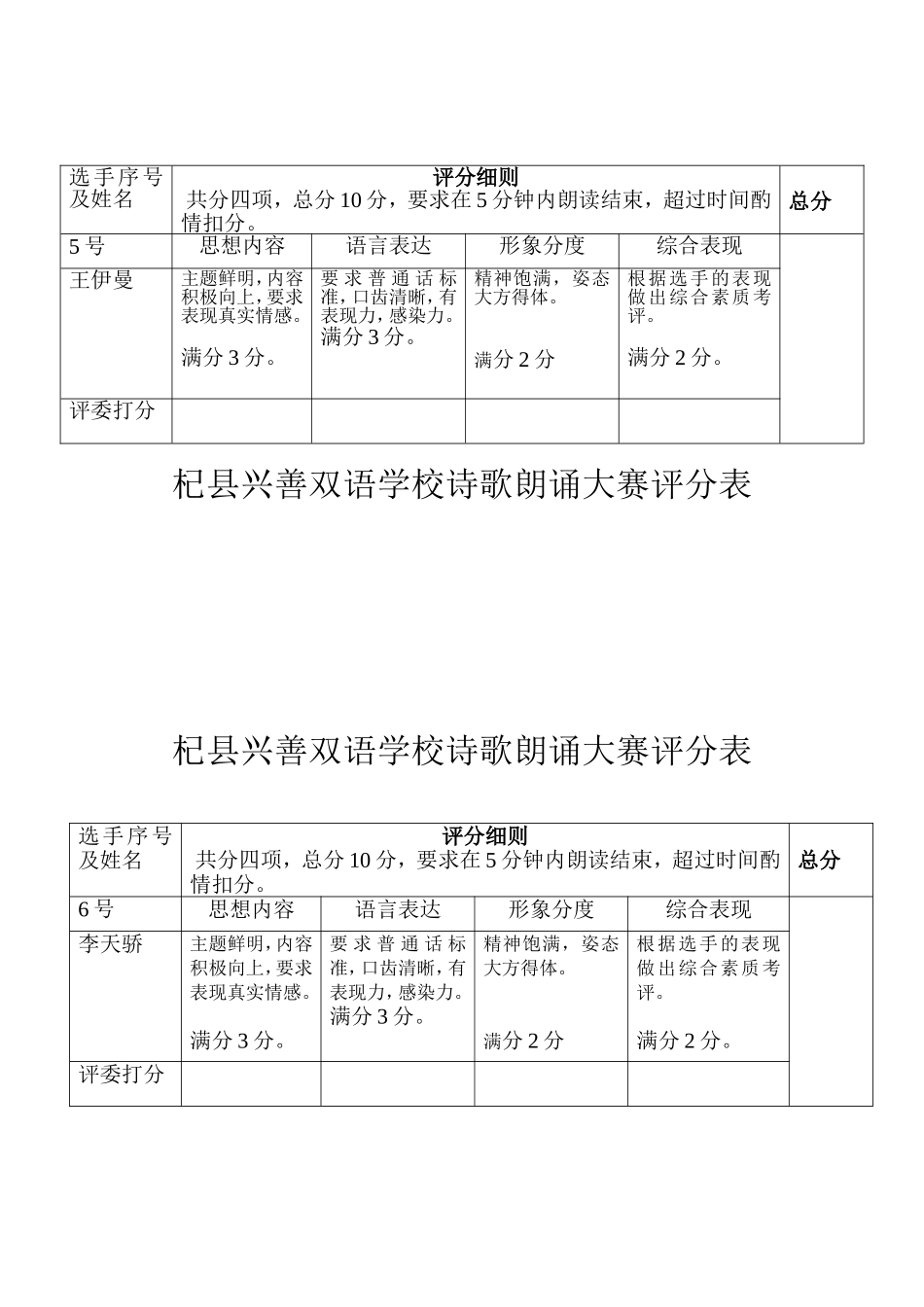 诗歌朗诵比赛评分表_第3页