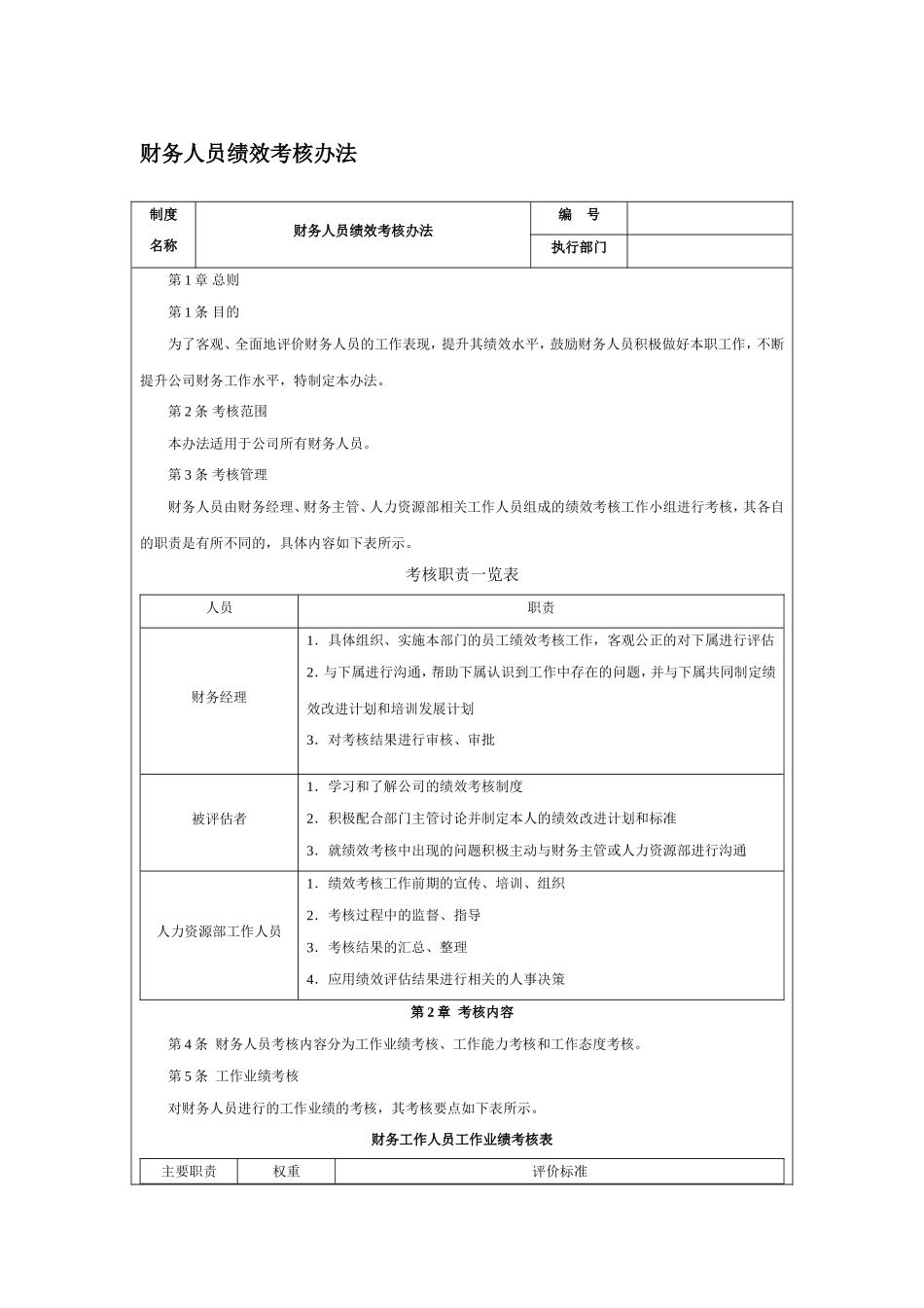 财务人员绩效考核办法_第1页