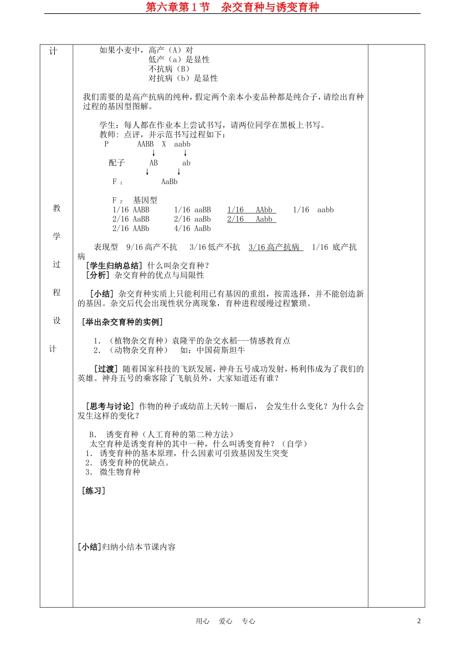 高中生物《杂交育种与诱变育种》教案2-新人教版必修2_第2页