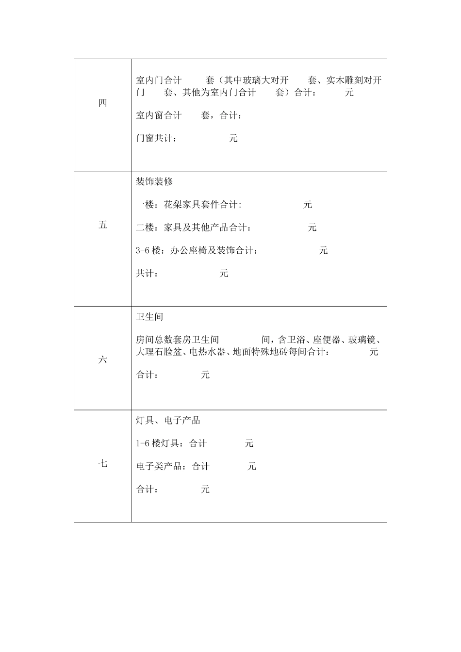 家庭装修施工明细表_第2页