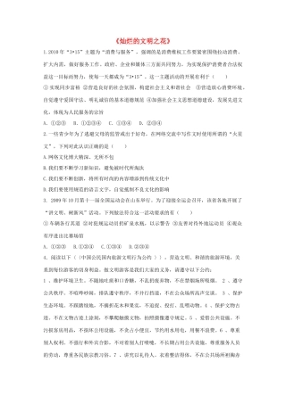 九年级政治全册 第八课 第二框 灿烂的文明之花习题3 新人教版试卷