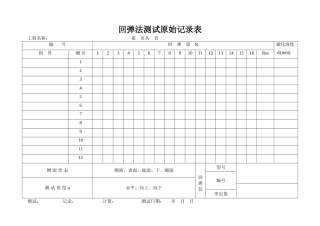 回弹法检测原始记录表