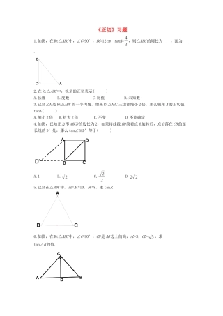 九年级数学上册 42 正切习题2(新版)湘教版试卷