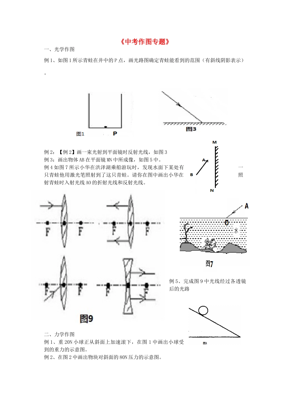 中考物理专题复习 作图试卷_第1页