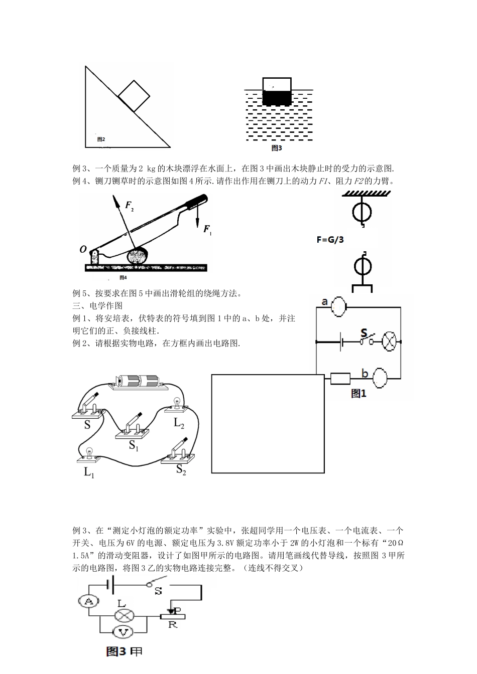 中考物理专题复习 作图试卷_第2页