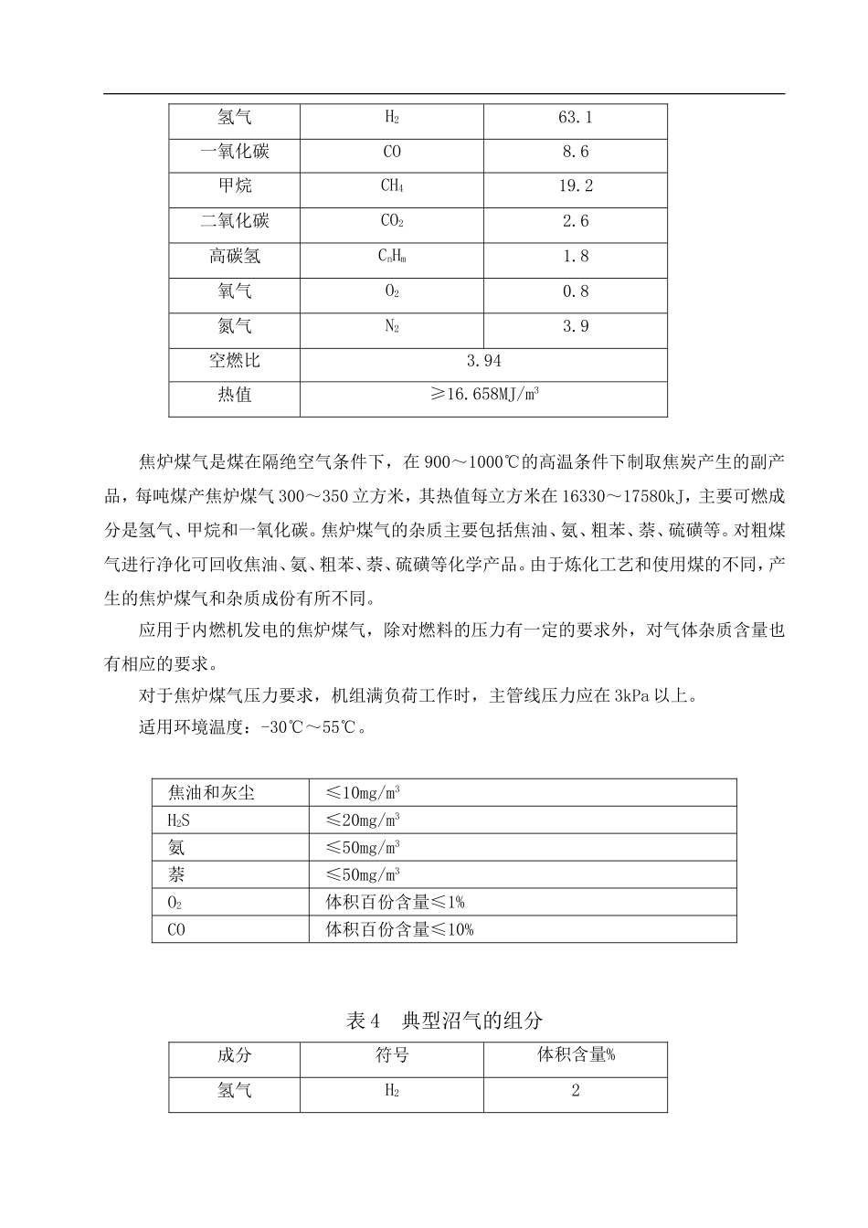 附录1-几种常见可燃气体的组分、热值一览表_第3页