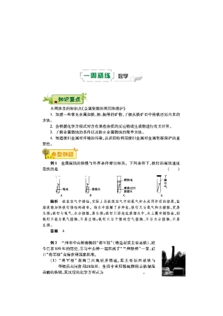 九年级化学下学期第五周辅导精练(金属资源的利用和保护)(pdf) 新人教版试卷