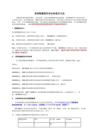 表面粗糙度的评定标准及方法