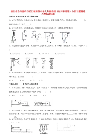 九年级物理(杠杆和滑轮)分类习题精选 人教新课标版试卷