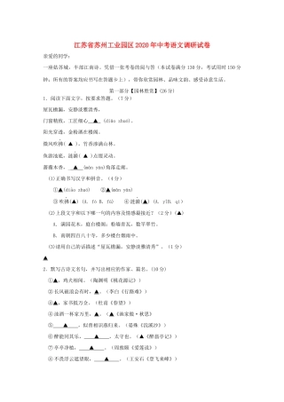 中考语文调研试卷试卷