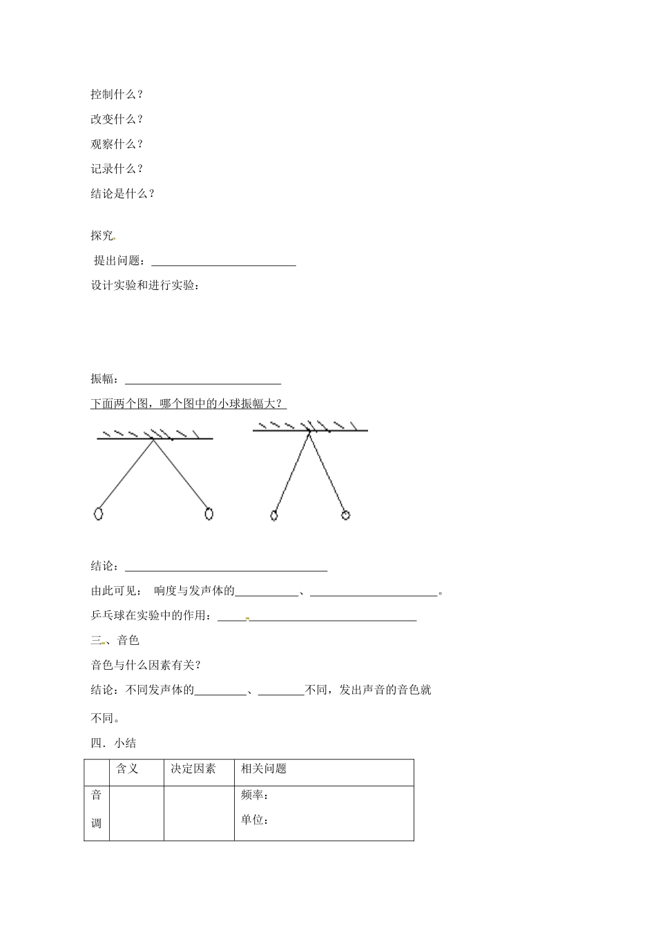 中考物理冲刺复习 声现象 专题2 声音的特性训练试卷_第2页
