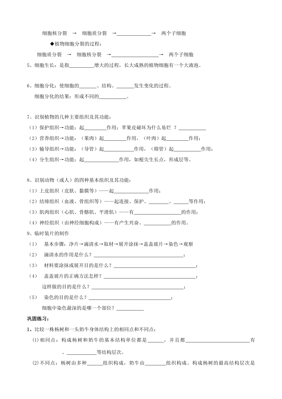 中考生物 训练专题回扣1试卷_第3页
