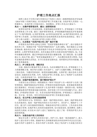护理亮点汇报