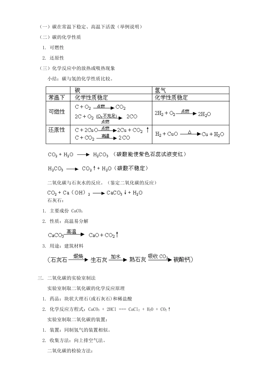 初三化学炭、二氧化碳知识精讲 人教版 试题_第3页