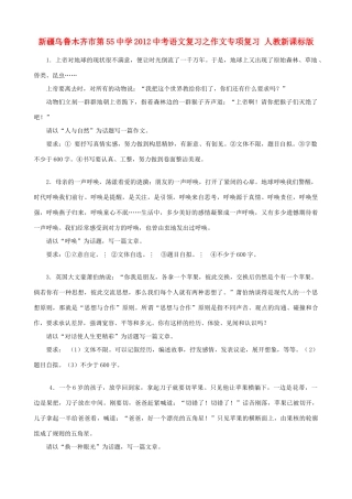 中考语文复习之作文专项复习 人教新课标版试卷