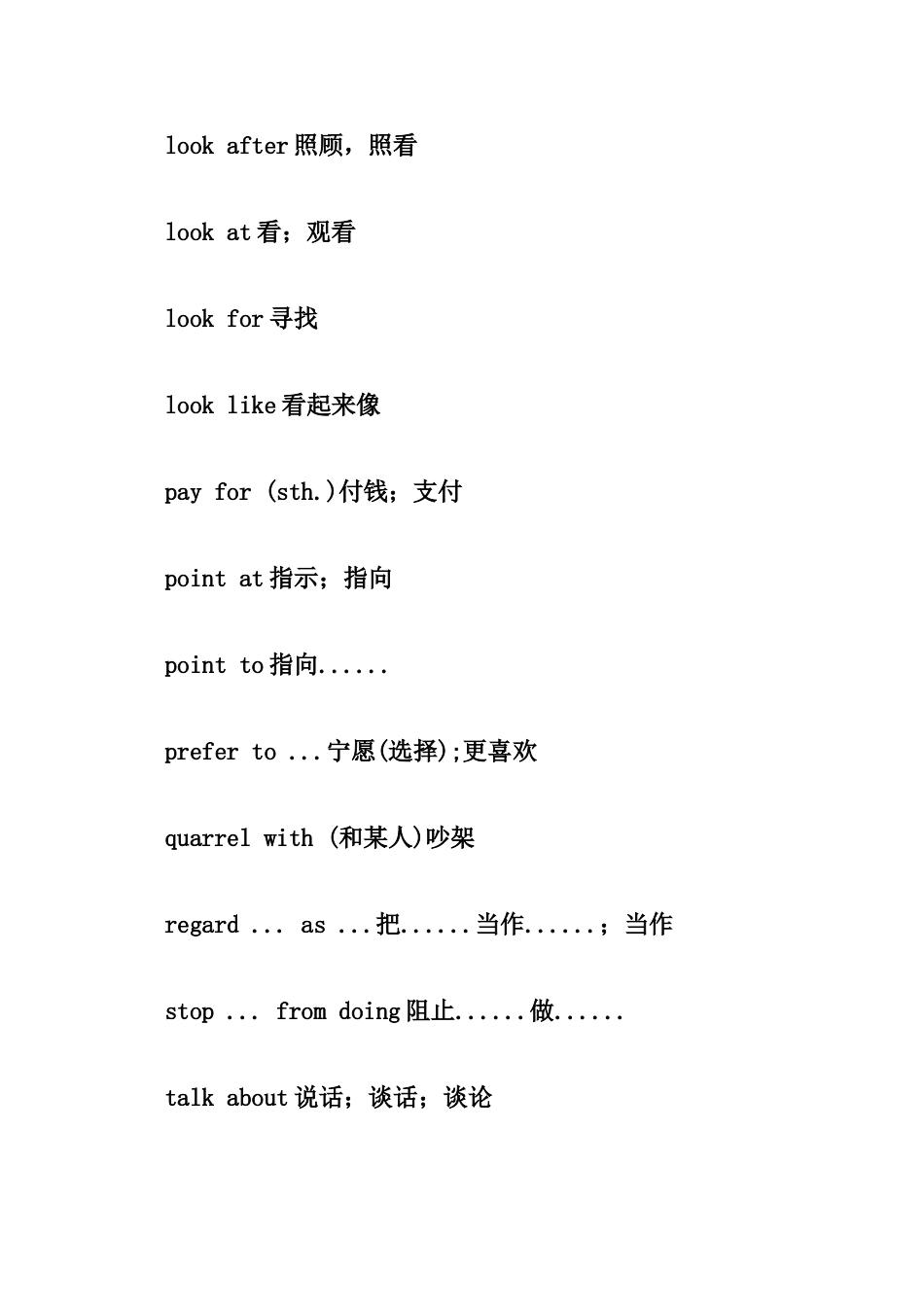 初中英语常用动词词组及短语240个词汇 试题_第2页