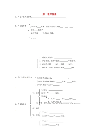 中考物理总复习 知识网络 第一章 声现象试卷
