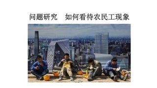问题研究-如何看待农民工现象