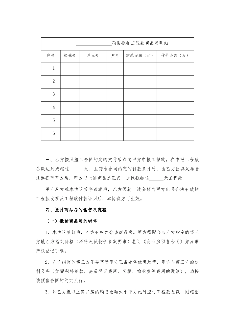商品房抵扣工程款协议书_第2页