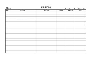 工程项目常用台账记录表格