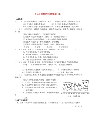 九年级化学(23 奇妙的二氧化碳)限时作业(1) 沪教版试卷