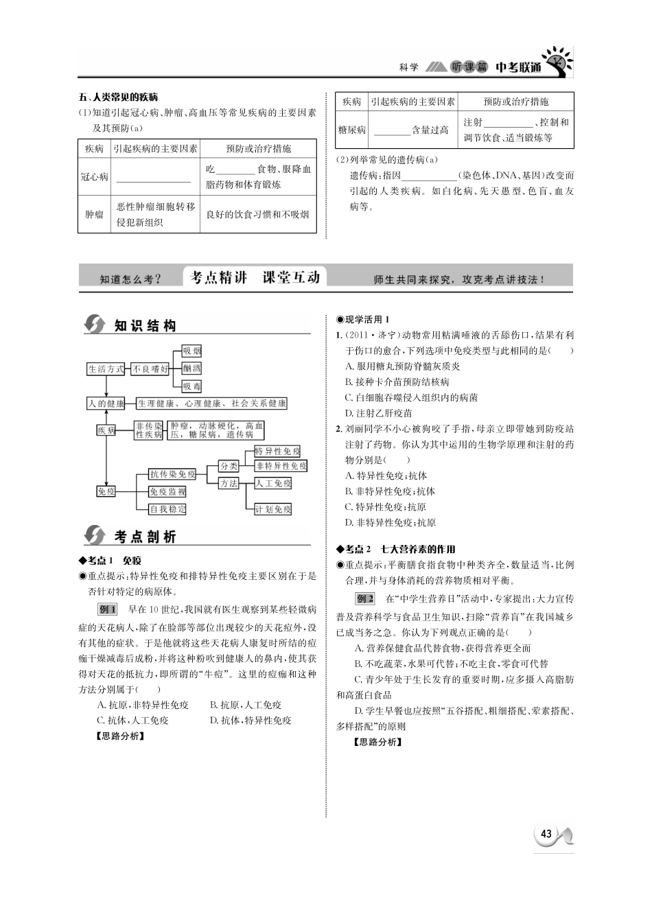中考科学 听课篇11(pdf) 浙教版试卷_第2页
