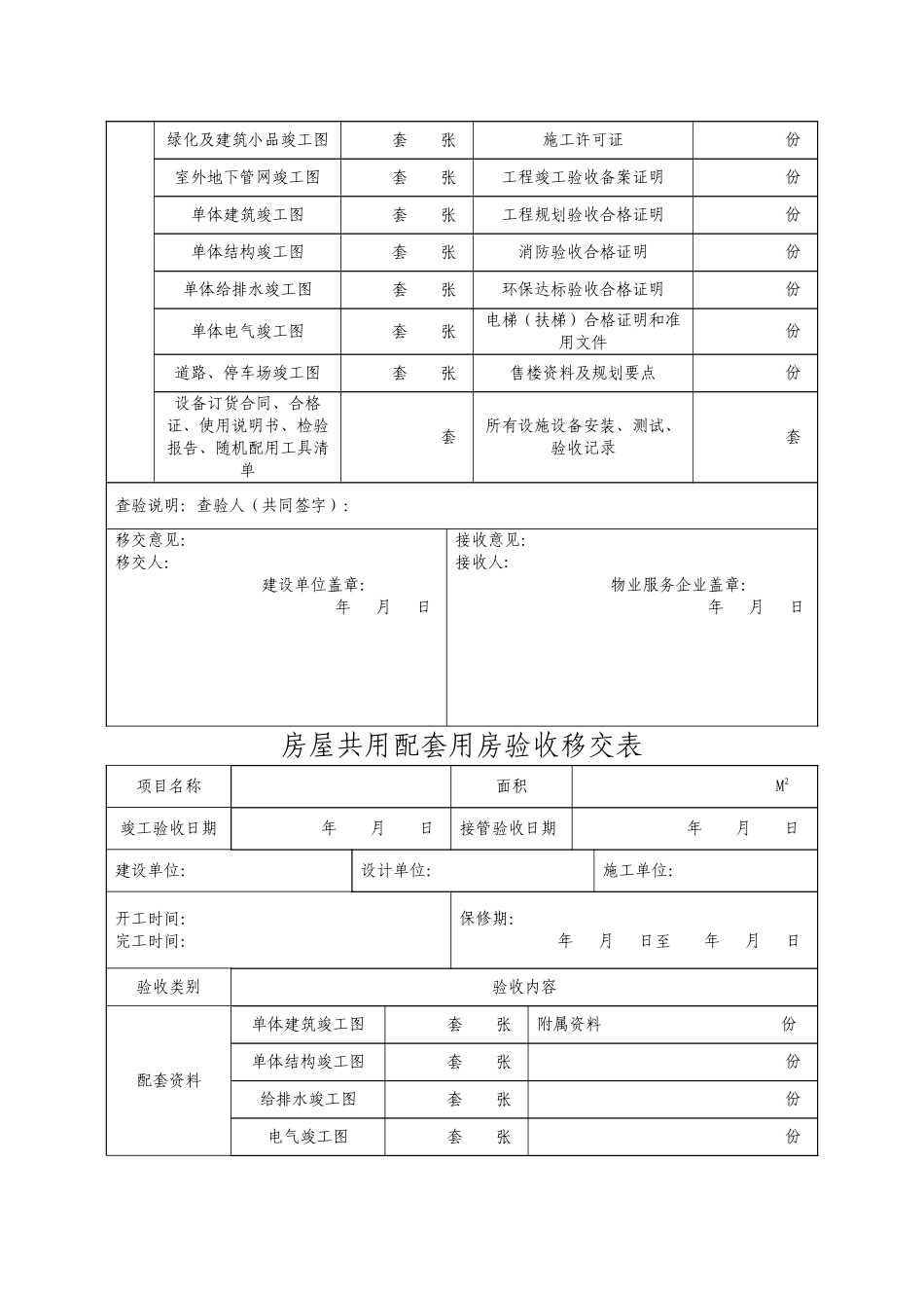 承接查验标准与表格_第3页