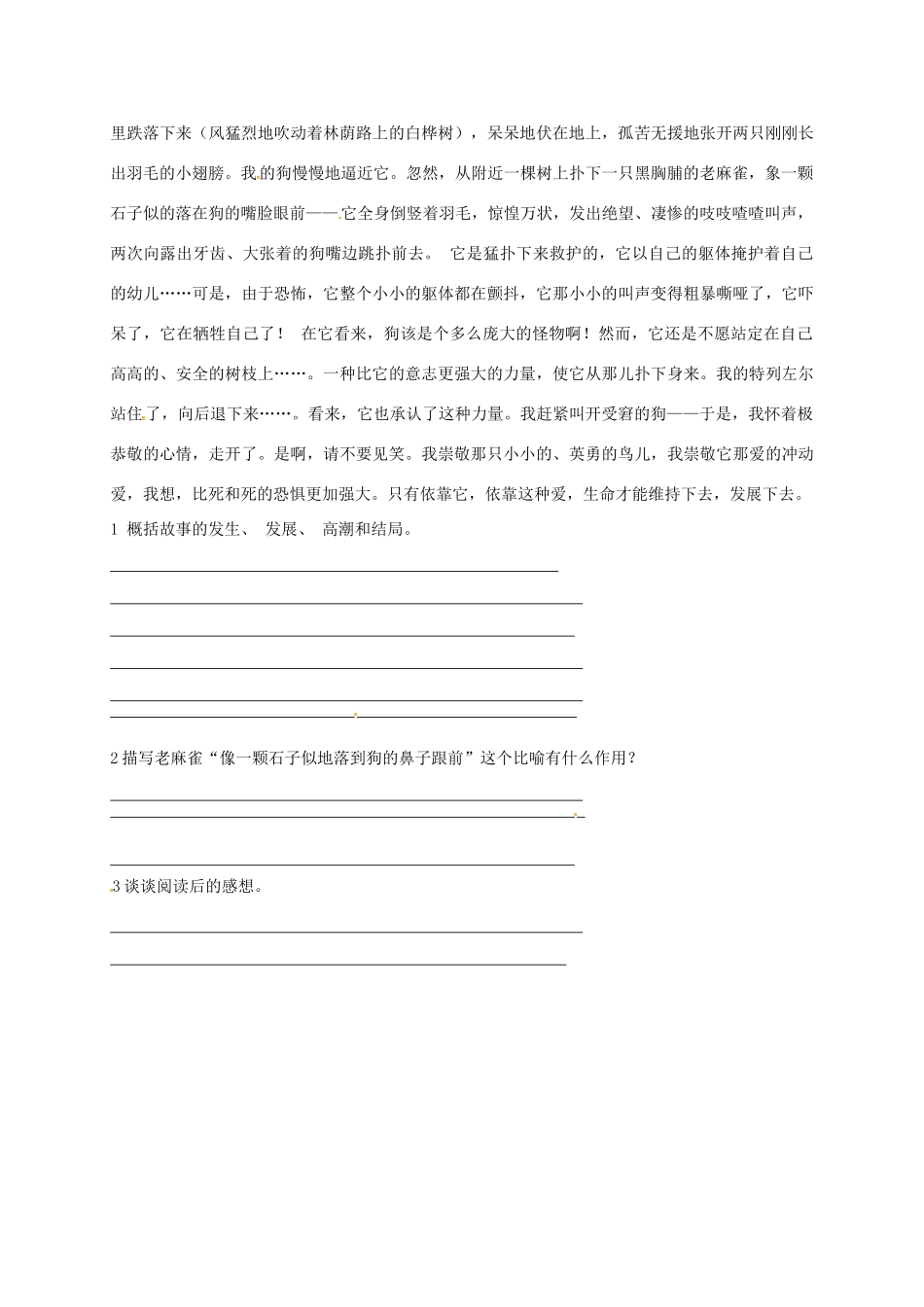八年级语文下册 第十四课(大雁归来)同步测试(无答案) 新人教版 试题_第3页