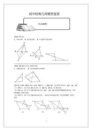 初中经典几何模型鉴赏(pdf，无答案) 试题