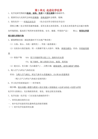 九年级化学 知识点完整版 人教新课标版试卷