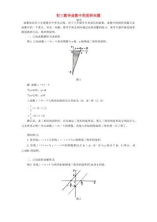 初三数学函数中的面积问题 专题辅导 不分版本 试题