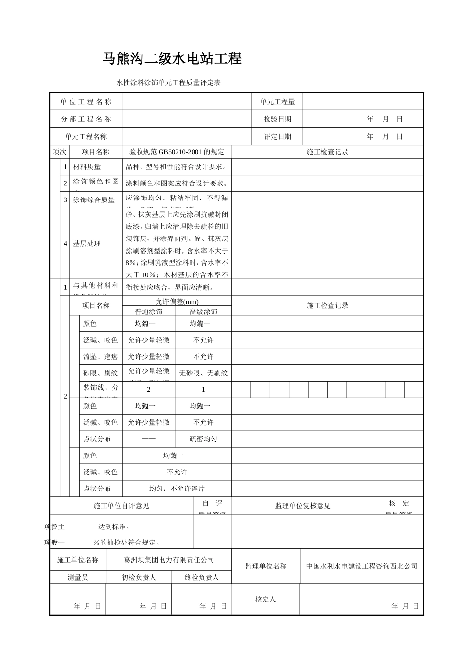 建筑装修工程质量评定表(完整版)_第3页