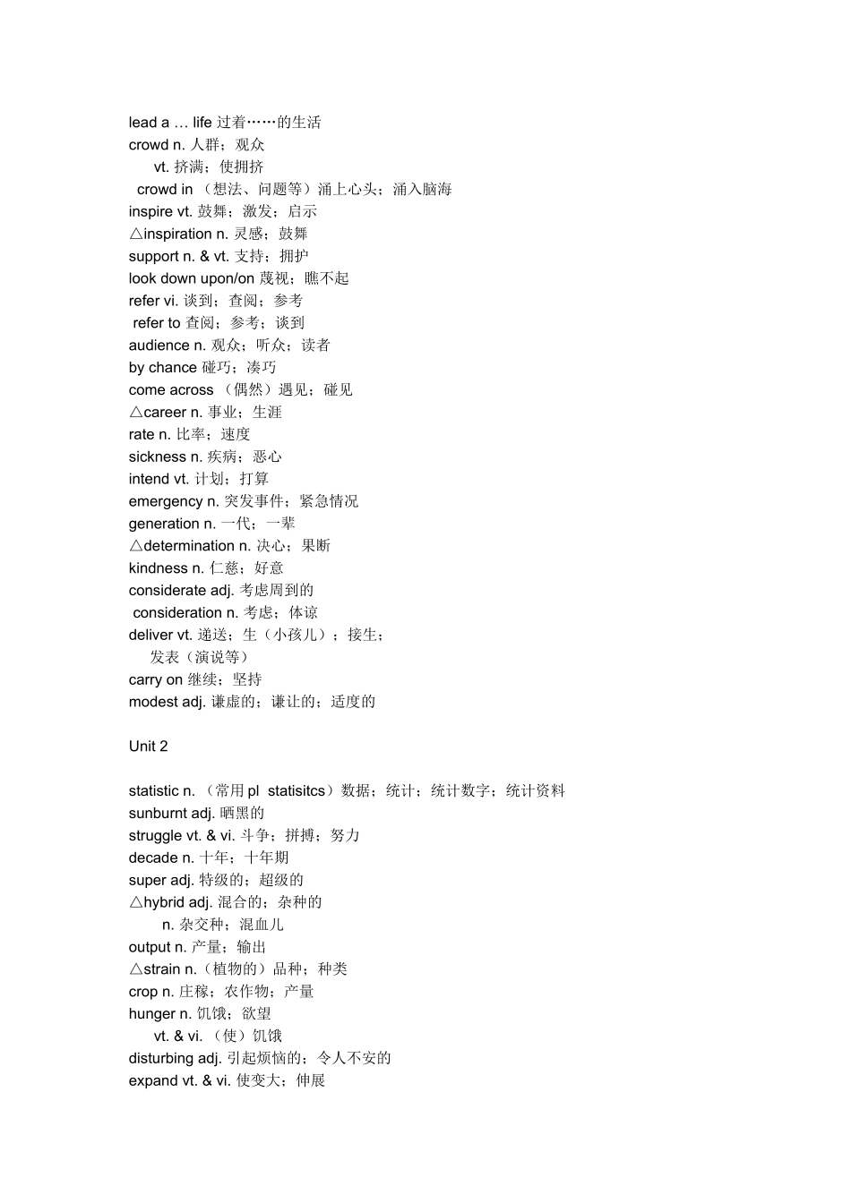 高中英语必修4单词表_第2页
