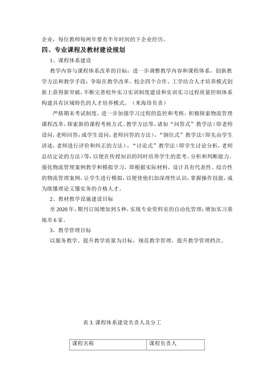 物流管理专业建设发展规划_第3页