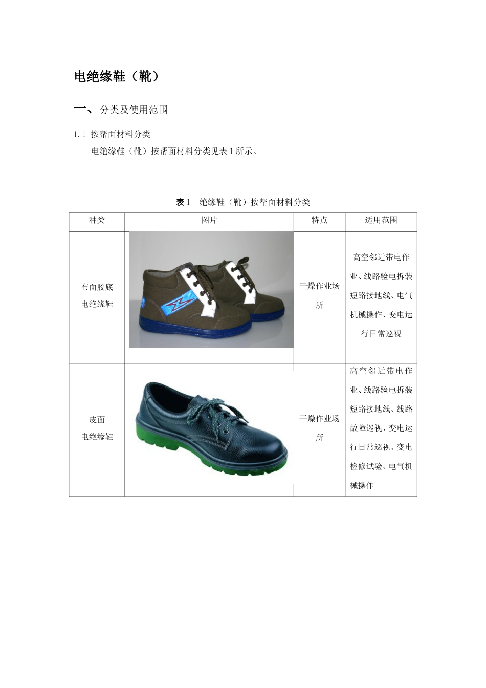 电绝缘鞋技术规范说明_第1页