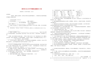 中考语文模拟试卷(C卷)试卷