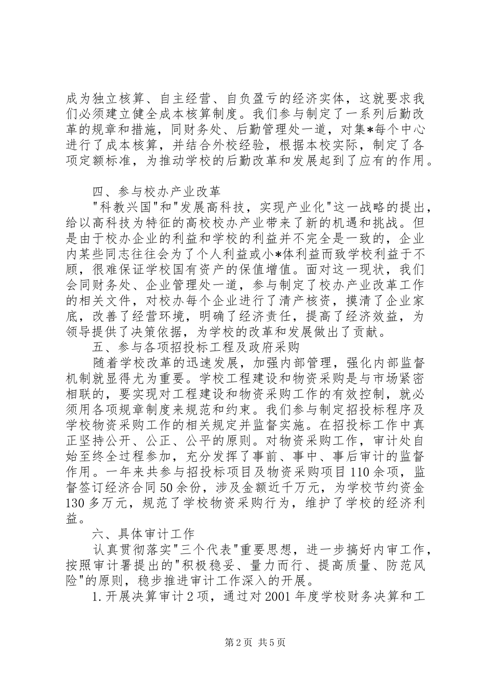 审计处工作总结范文 _第2页