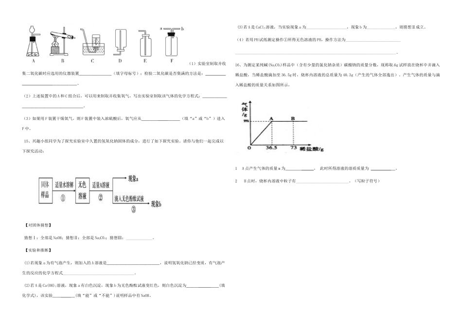 九年级化学下学期适应性试卷_第3页