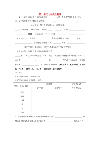 九年级化学上册 第二单元 我们周围的空气知识点整理 新人教版试卷